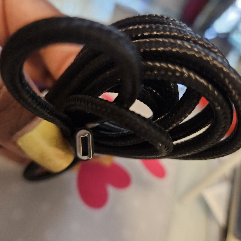 Black Braided Type A to mini USB Cable-2 Meters